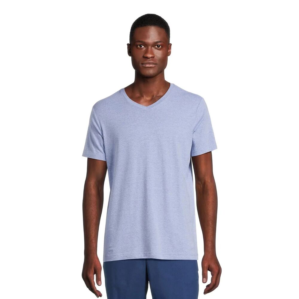 George Mens Short Sleeve TShirt XL Blue Ash Heather Moisture Wicking NWT Basics
